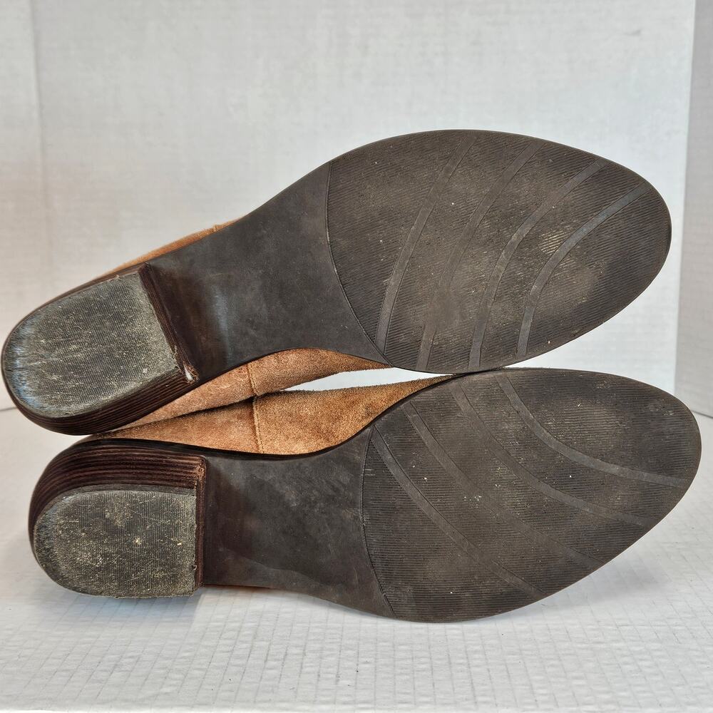 Women's Nicole Drawl Beige Canvas/Tan Leather Slip On Boots Size 9M - Picture 4 of 10